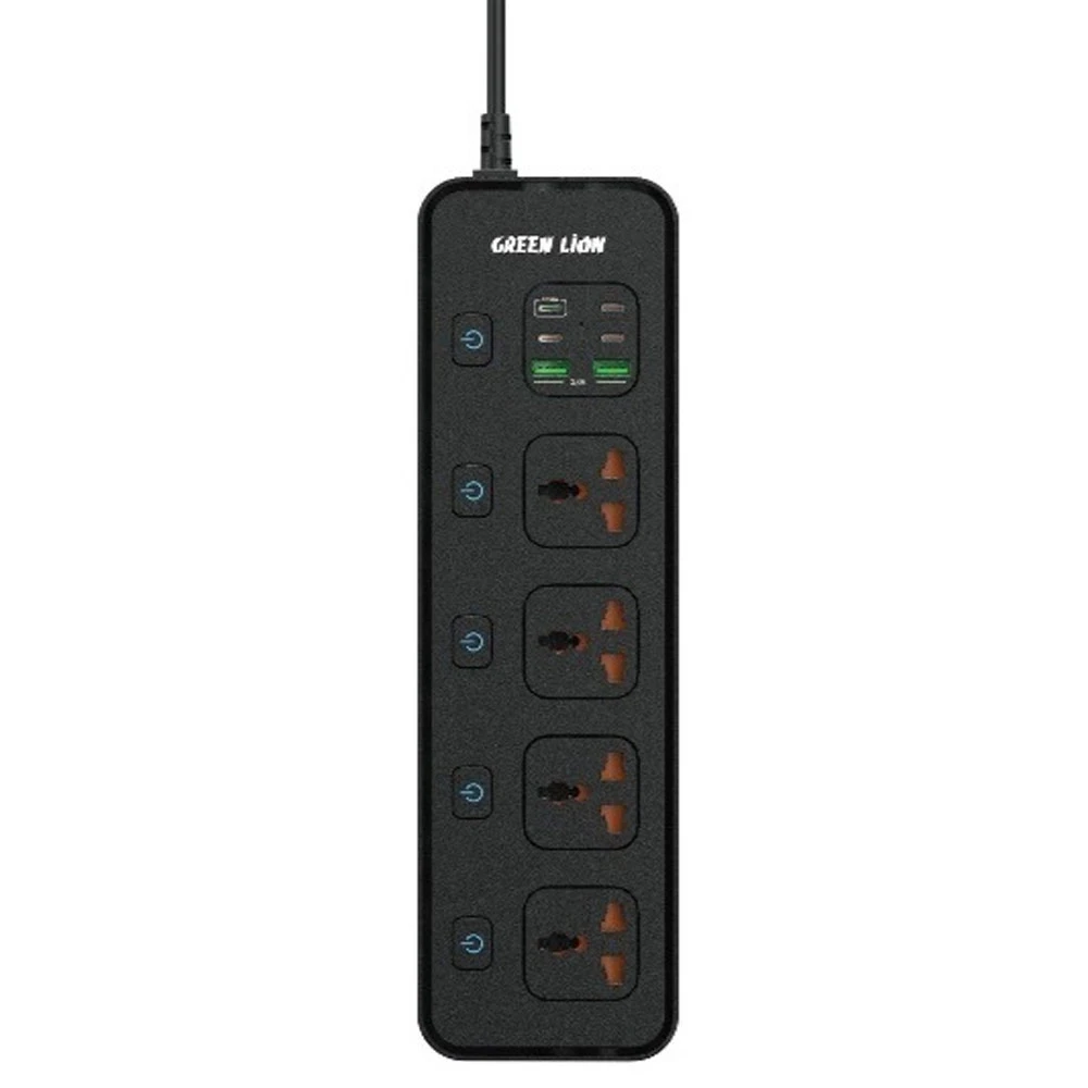 Green Lion PD 30W 4 Power Socket, 4 USB-A, 2 USB-C - Black