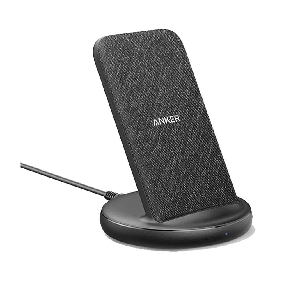 Anker PowerWave II Sense Stand 15W Max Wireless Charger, Black Fabric- B2529KF1